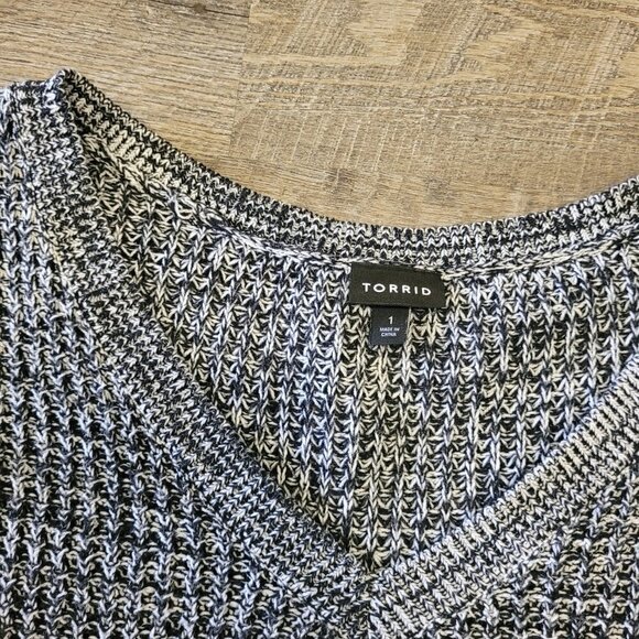 TORRID | Marled Slouchy Tunic Sweater Long Sleeve Knit Top | Sz. 1X - Picture 7 of 8